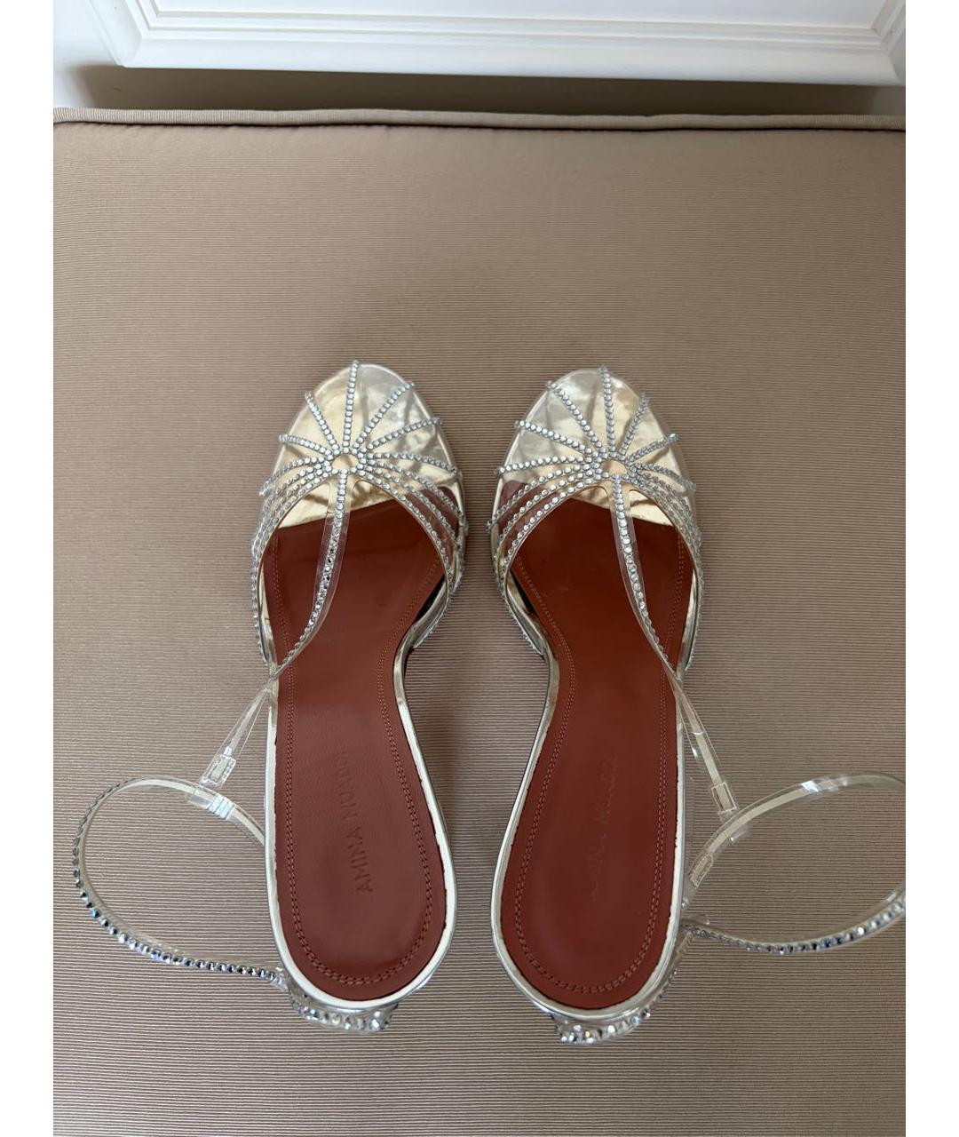 Amina Muaddi Серебряные туфли, фото 3