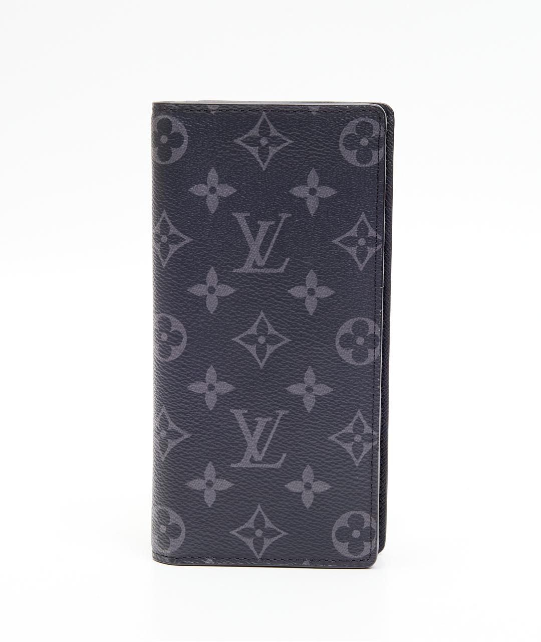 LOUIS VUITTON Черный кожаный кошелек, фото 2