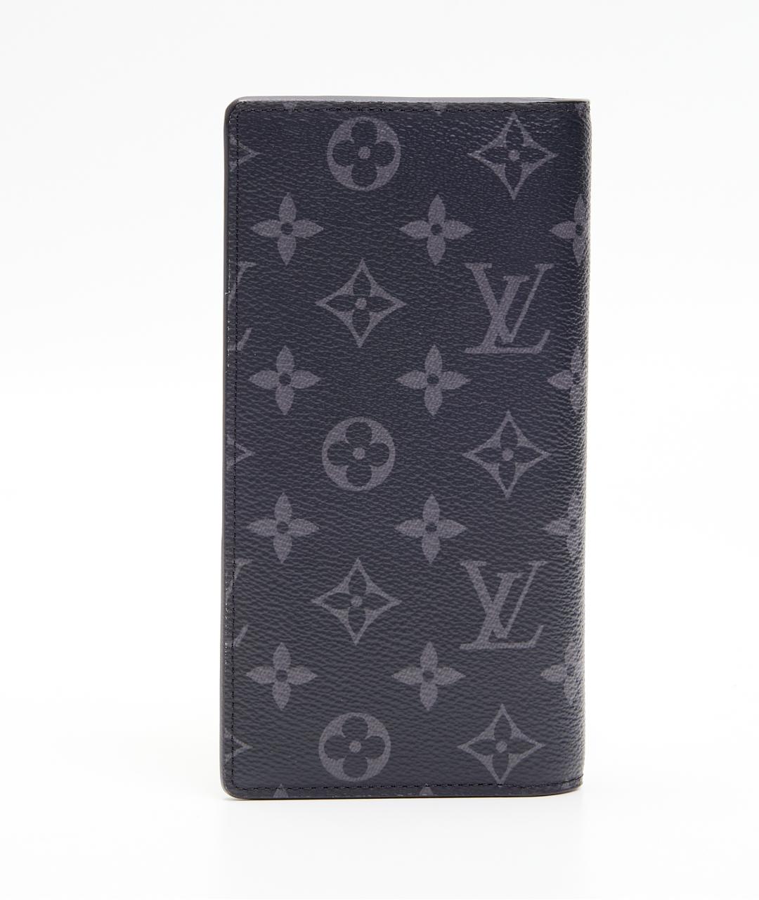 LOUIS VUITTON Черный кожаный кошелек, фото 6