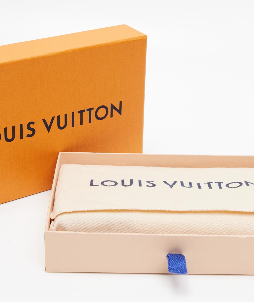 LOUIS VUITTON Черный кожаный кошелек, фото 5