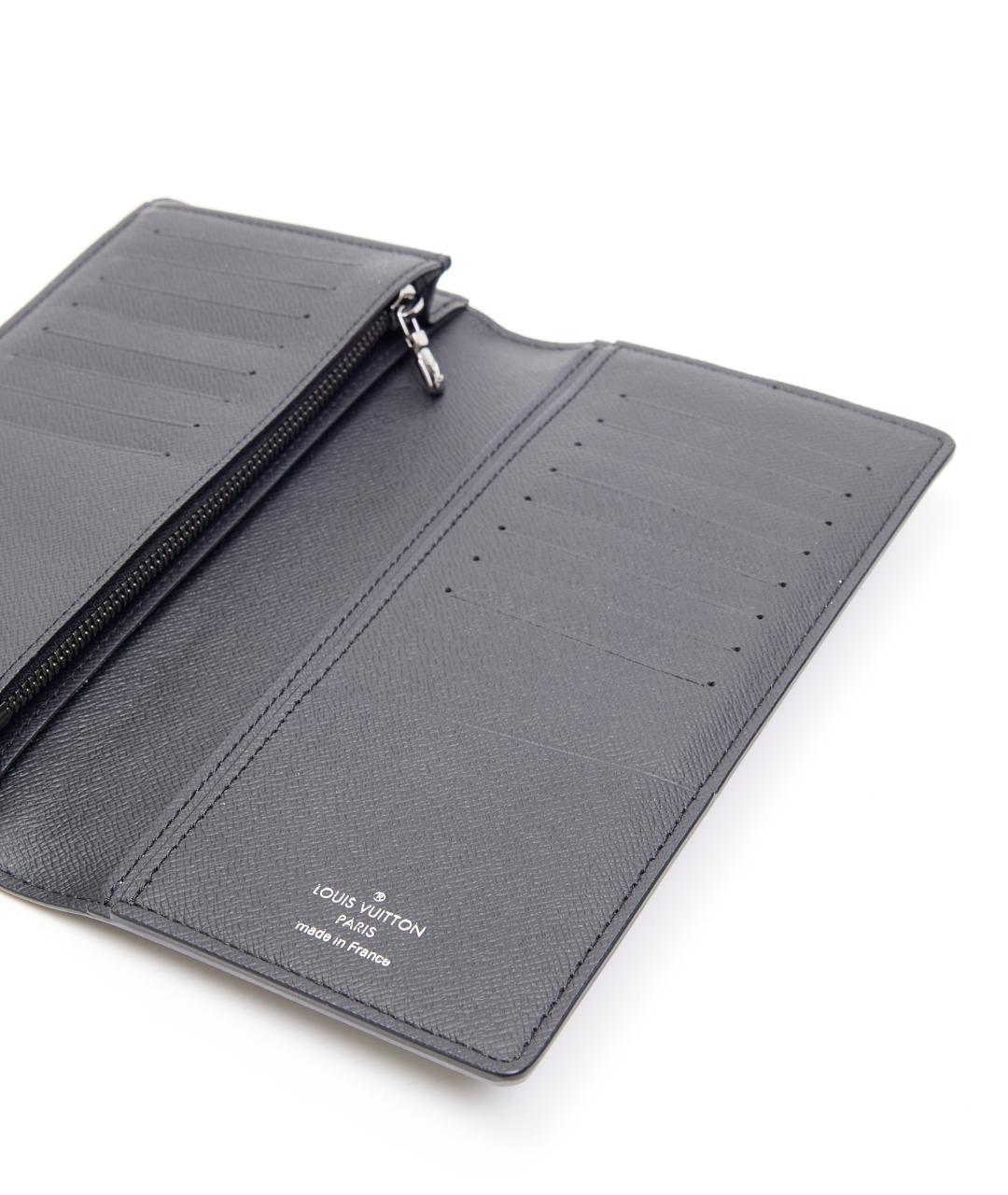 LOUIS VUITTON Черный кожаный кошелек, фото 3