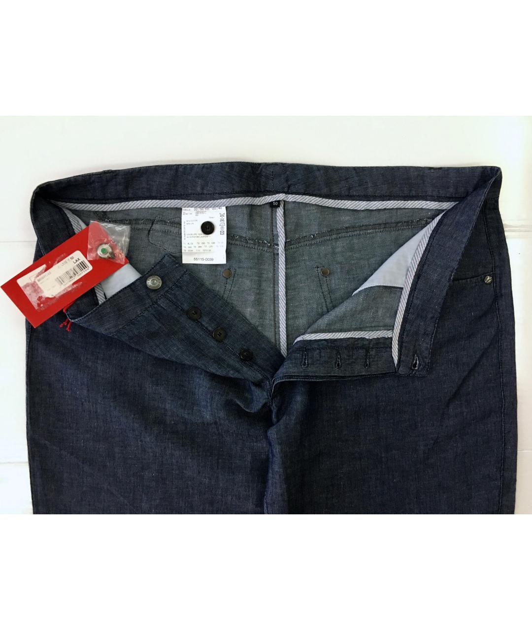 CHRISTIAN LACROIX Темно-синие хлопко-леновые джинсы скинни, фото 3