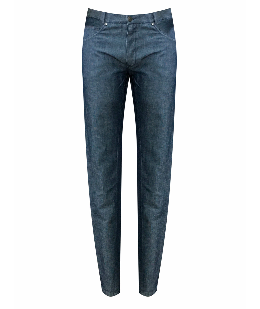 CHRISTIAN LACROIX Темно-синие хлопко-леновые джинсы скинни, фото 1