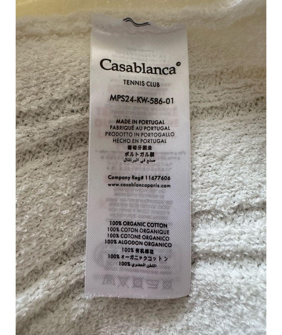 CASABLANCA Белое хлопковое поло с коротким рукавом, фото 4