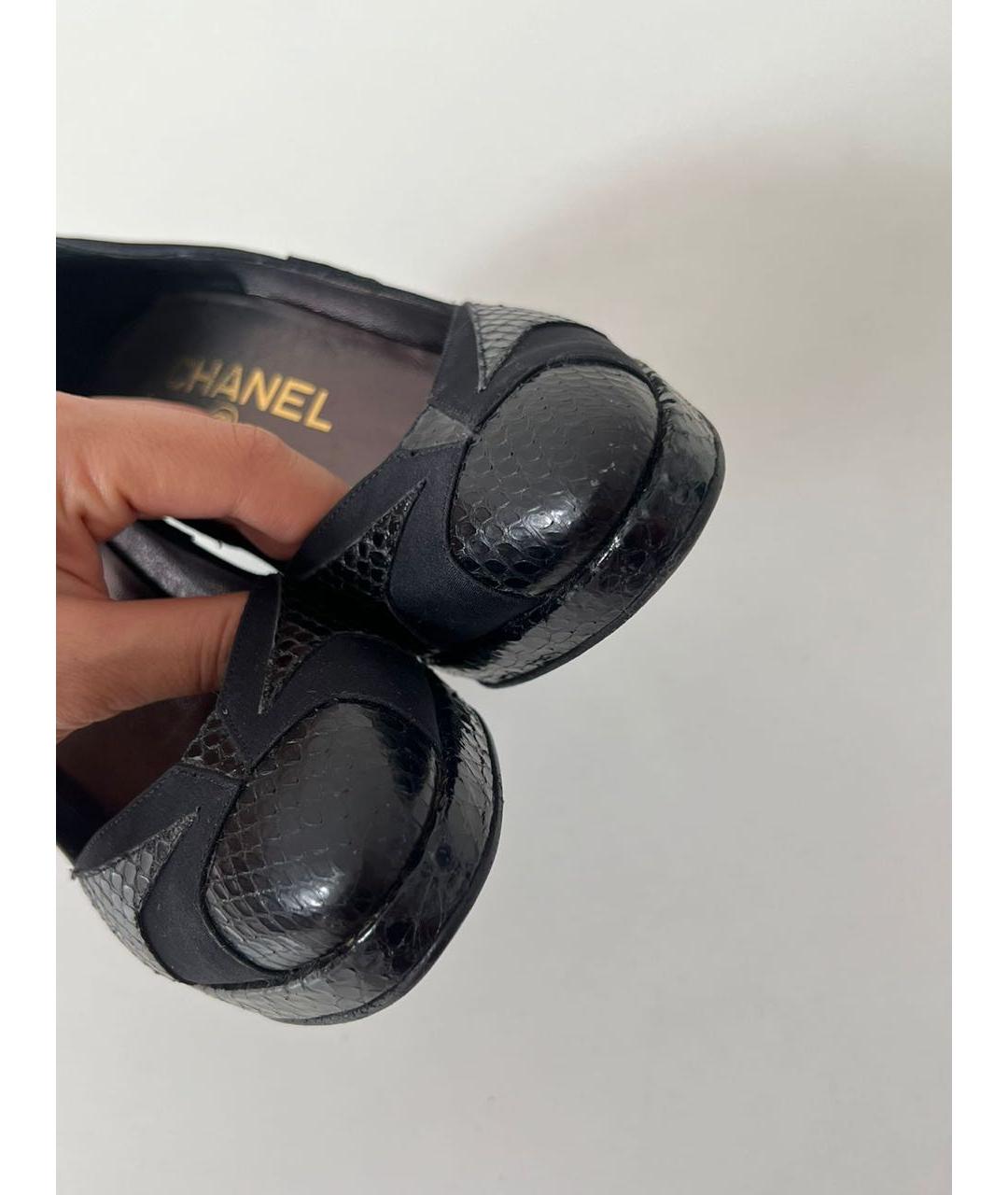 CHANEL Черные кожаные туфли, фото 7