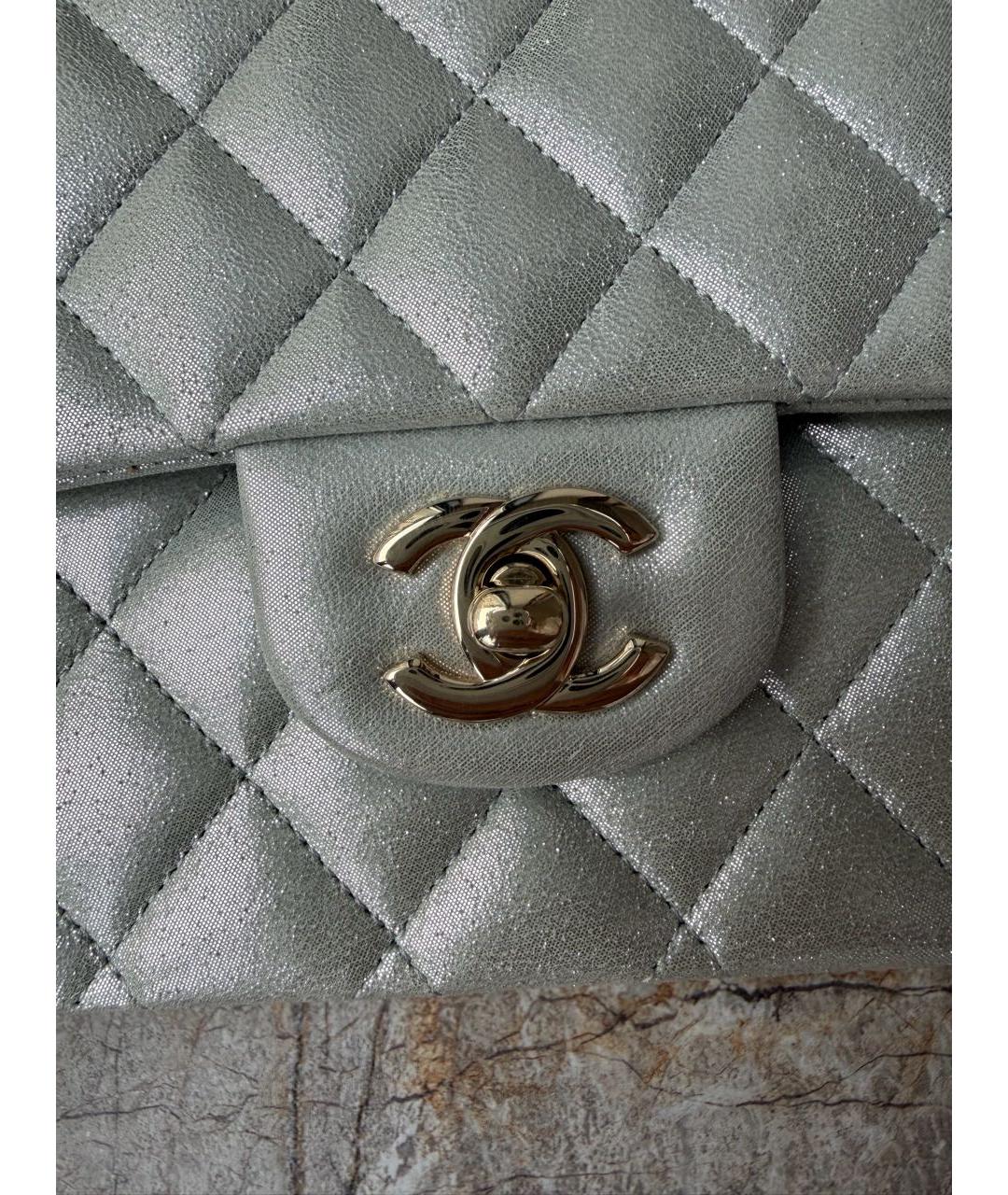 CHANEL Серебряная тканевая сумка через плечо, фото 7