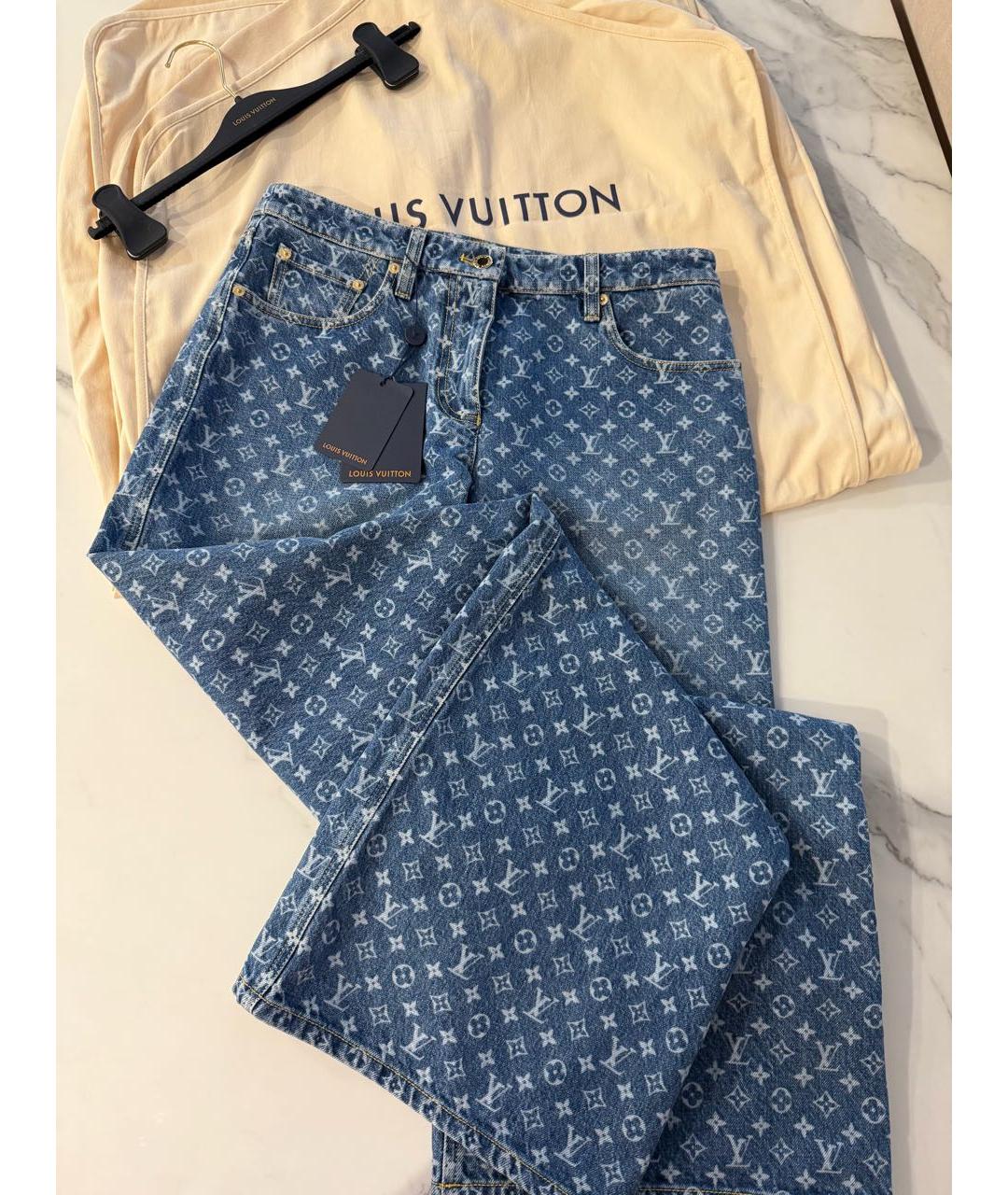 LOUIS VUITTON Синие джинсы клеш, фото 7