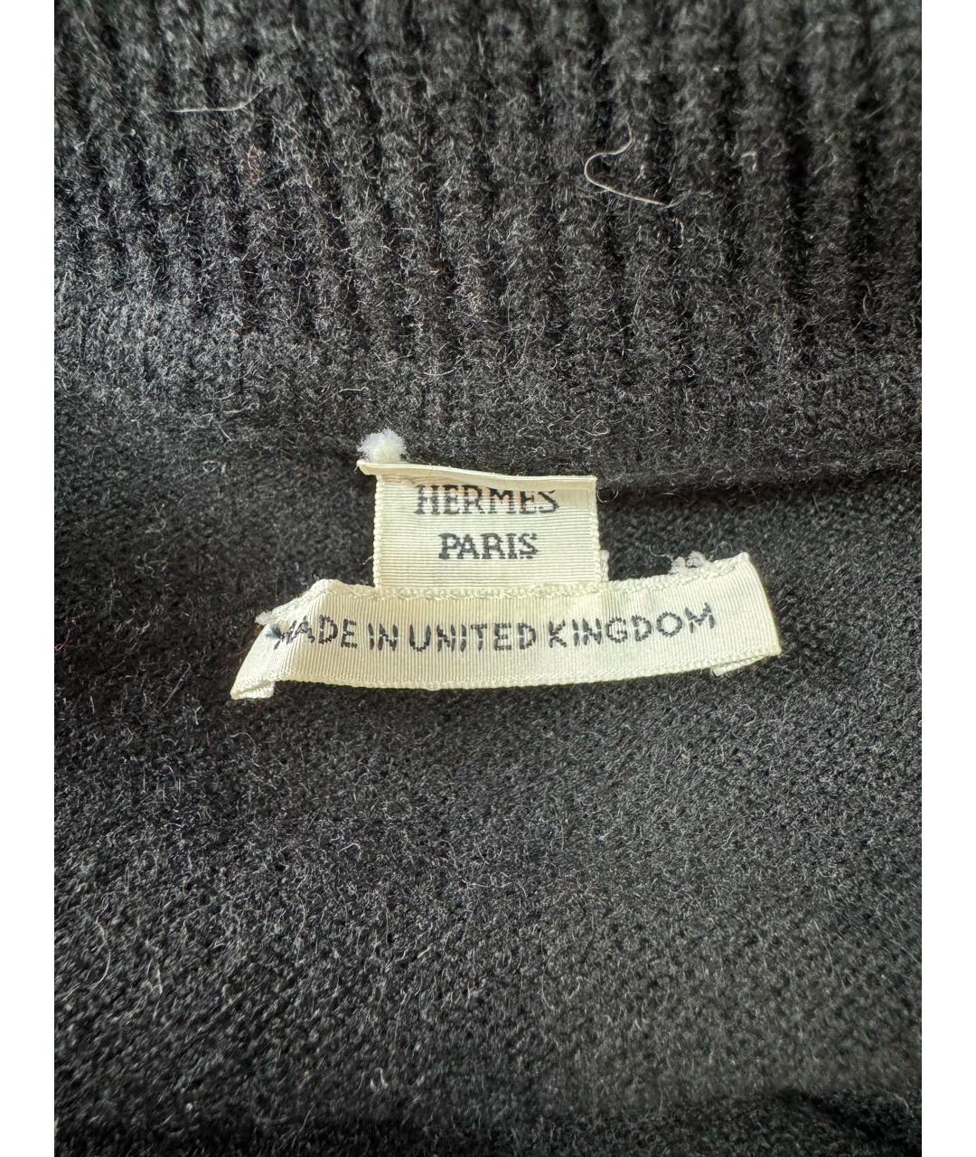 HERMES Черный кашемировый джемпер / свитер, фото 2
