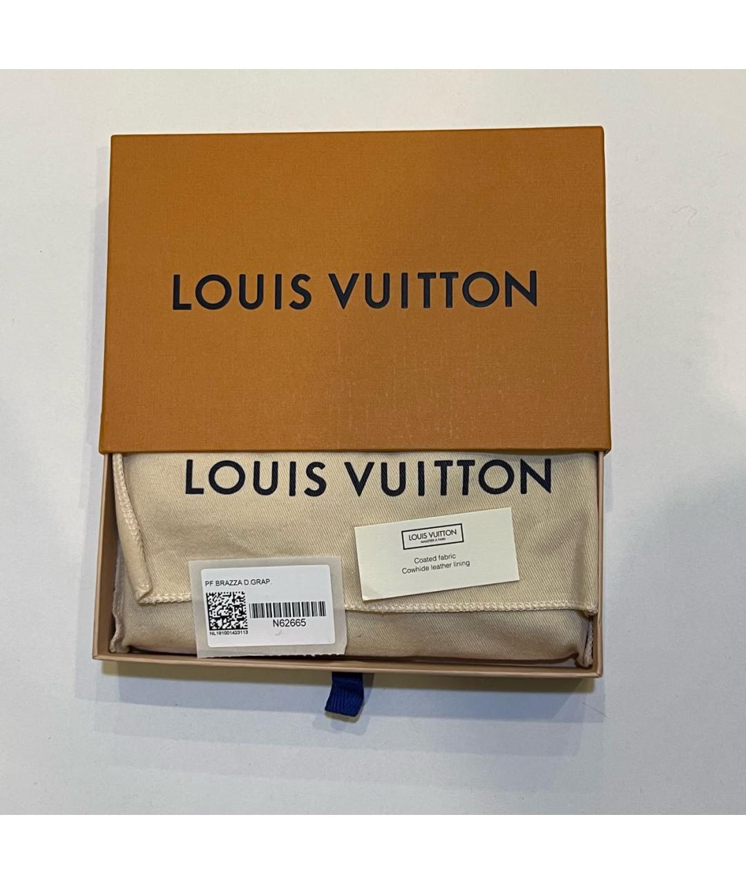 LOUIS VUITTON Черный кожаный кошелек, фото 3