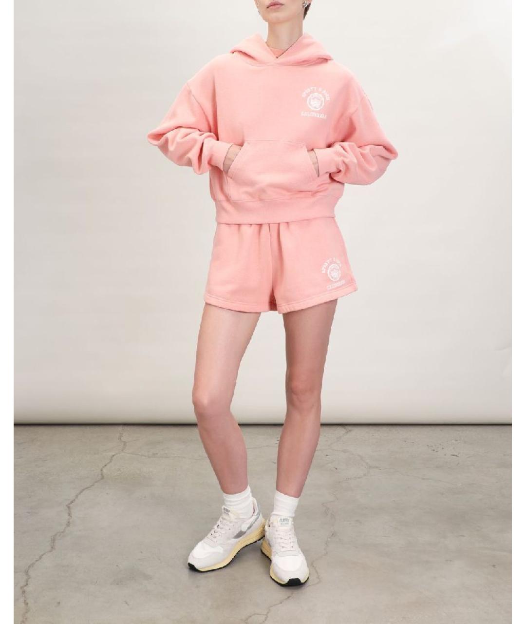 SPORTY AND RICH Коралловые хлопковые шорты, фото 4