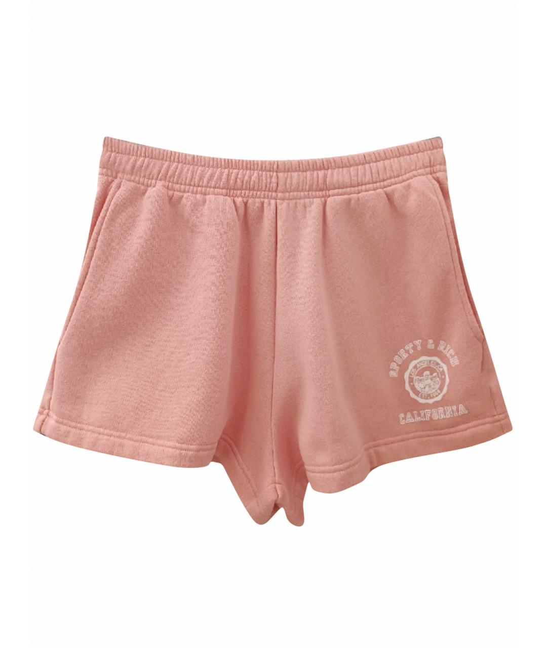 SPORTY AND RICH Коралловые хлопковые шорты, фото 1