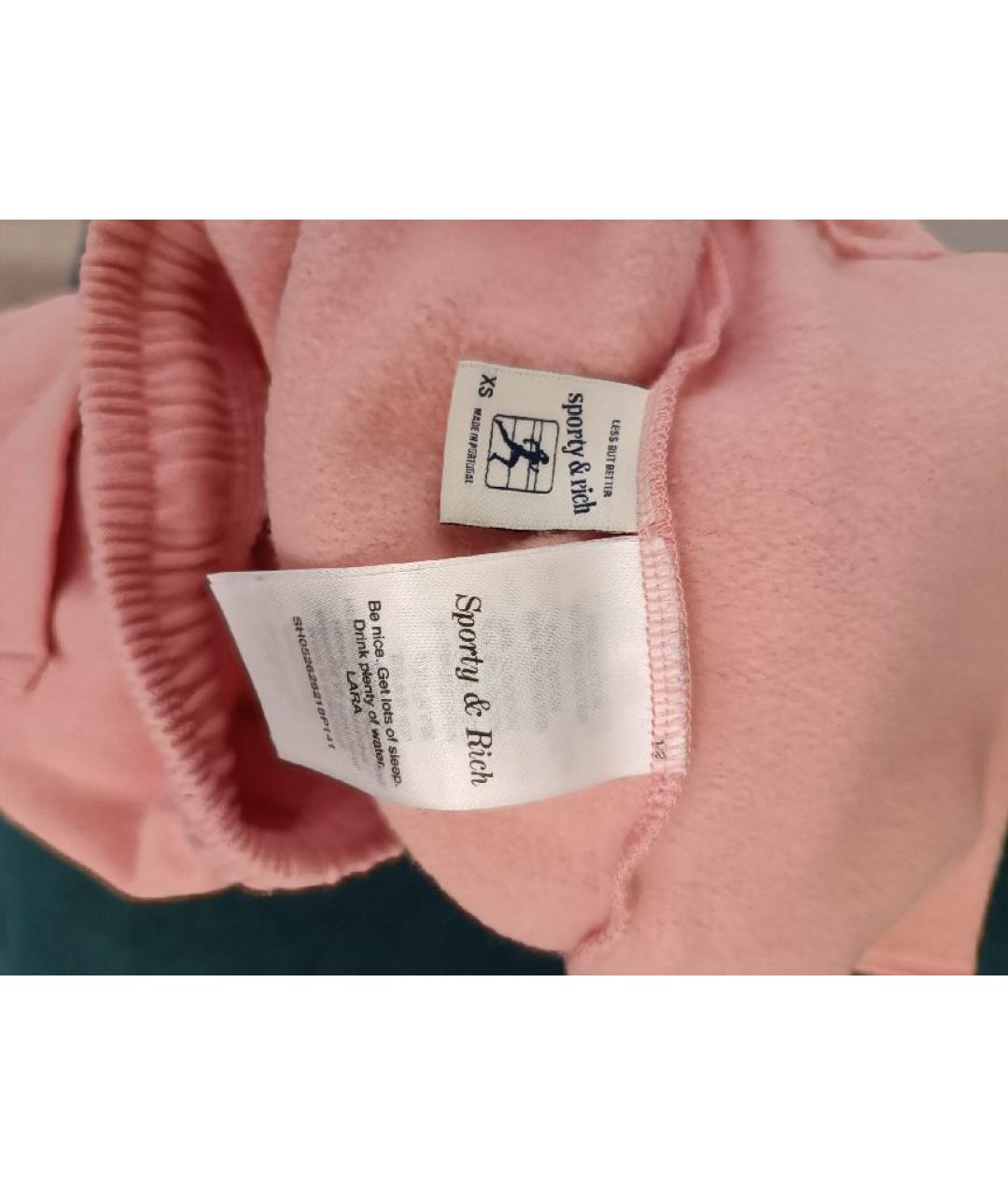 SPORTY AND RICH Коралловые хлопковые шорты, фото 3