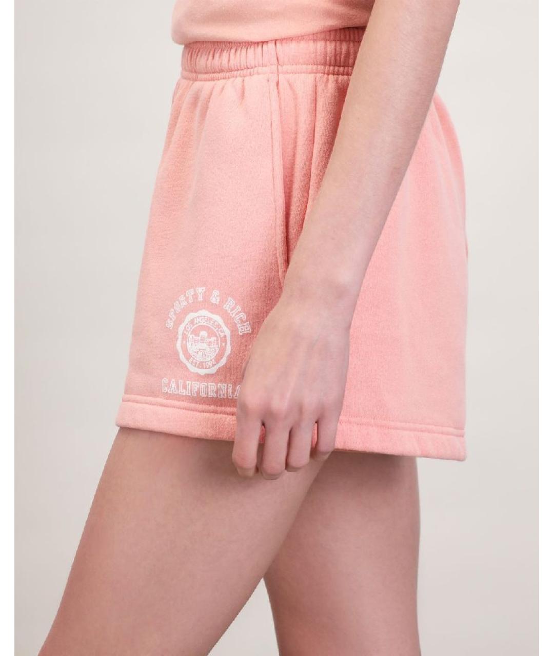 SPORTY AND RICH Коралловые хлопковые шорты, фото 6