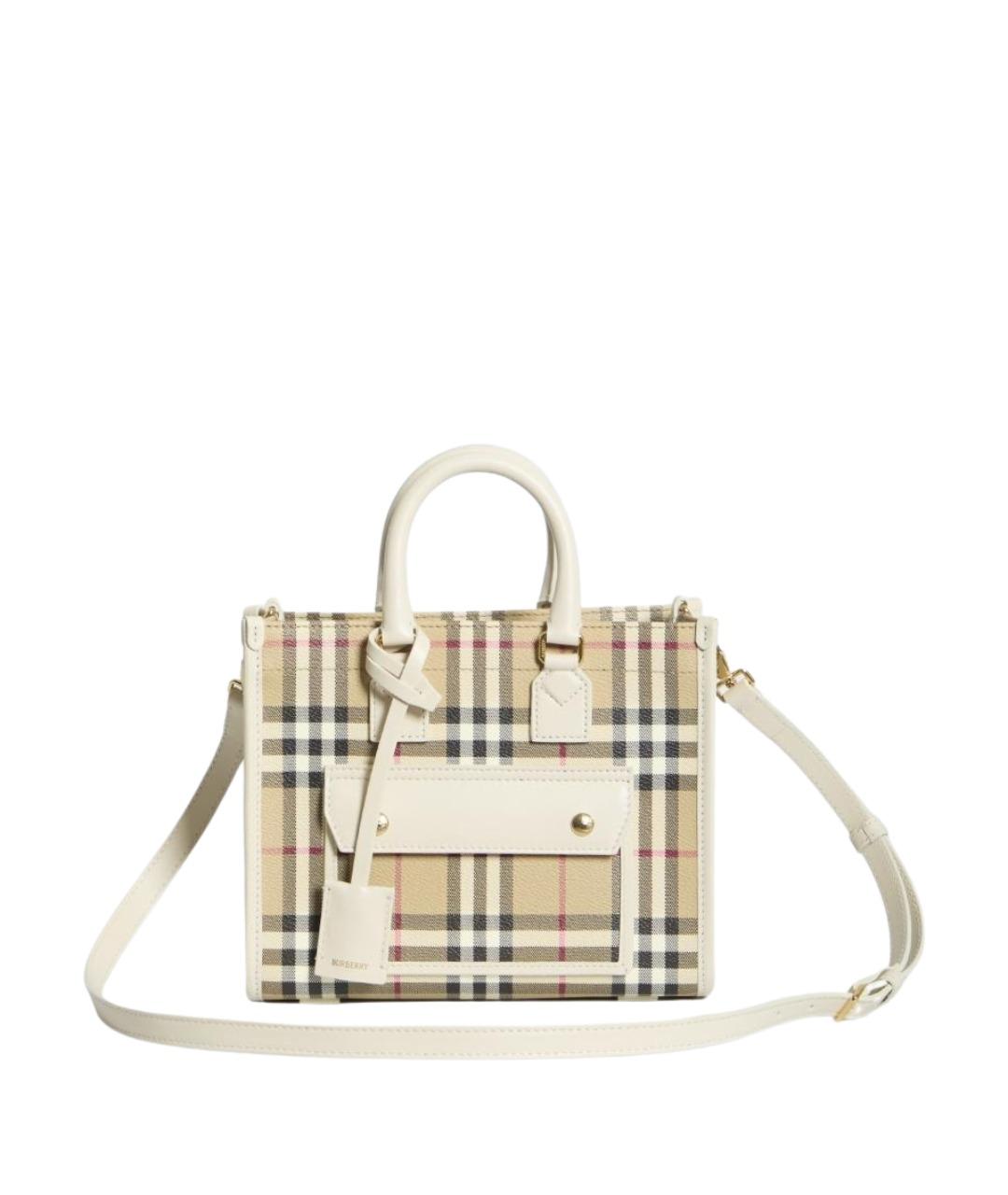 BURBERRY Бежевая хлопковая сумка через плечо, фото 1