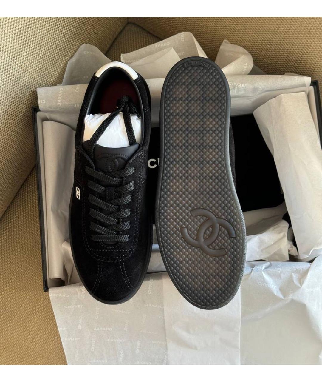 CHANEL Черные замшевые кеды, фото 2