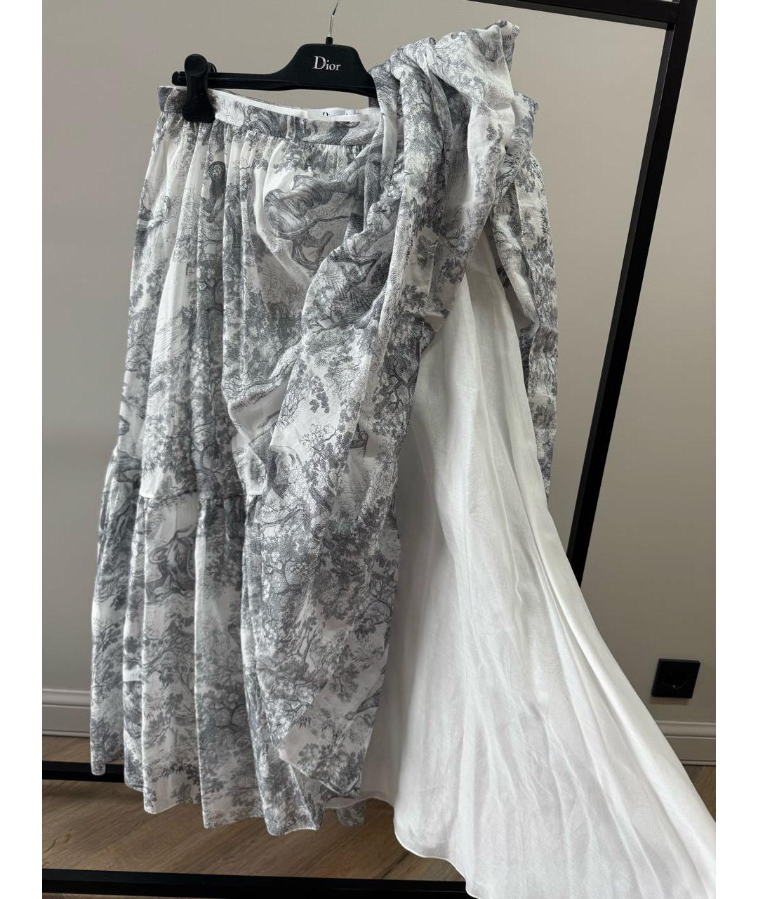CHRISTIAN DIOR Мульти хлопковая юбка миди, фото 3