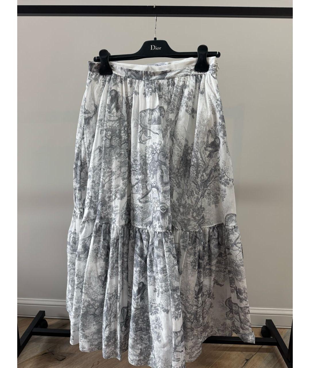 CHRISTIAN DIOR Мульти хлопковая юбка миди, фото 9