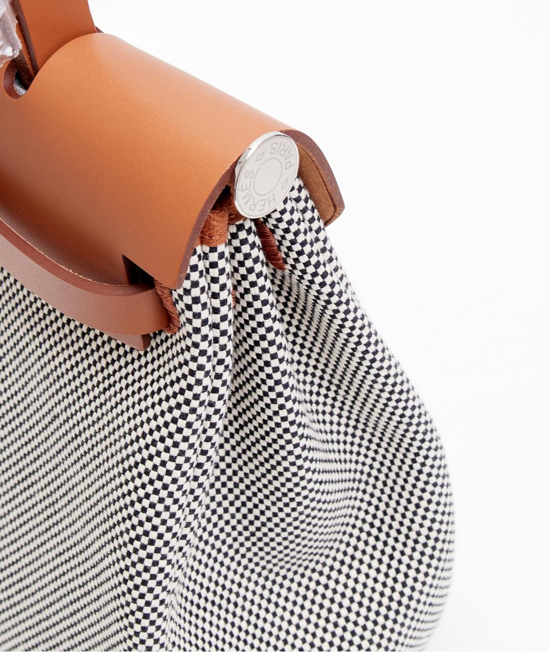 HERMES Бежевая тканевая сумка через плечо, фото 5