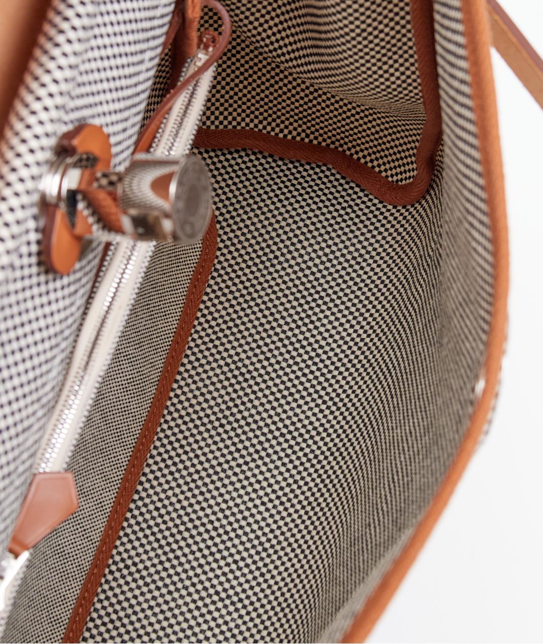 HERMES Бежевая тканевая сумка через плечо, фото 6