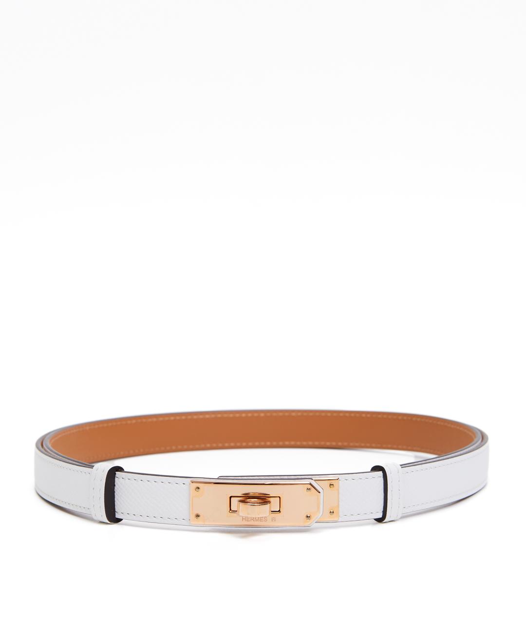 HERMES Белый кожаный ремень, фото 6