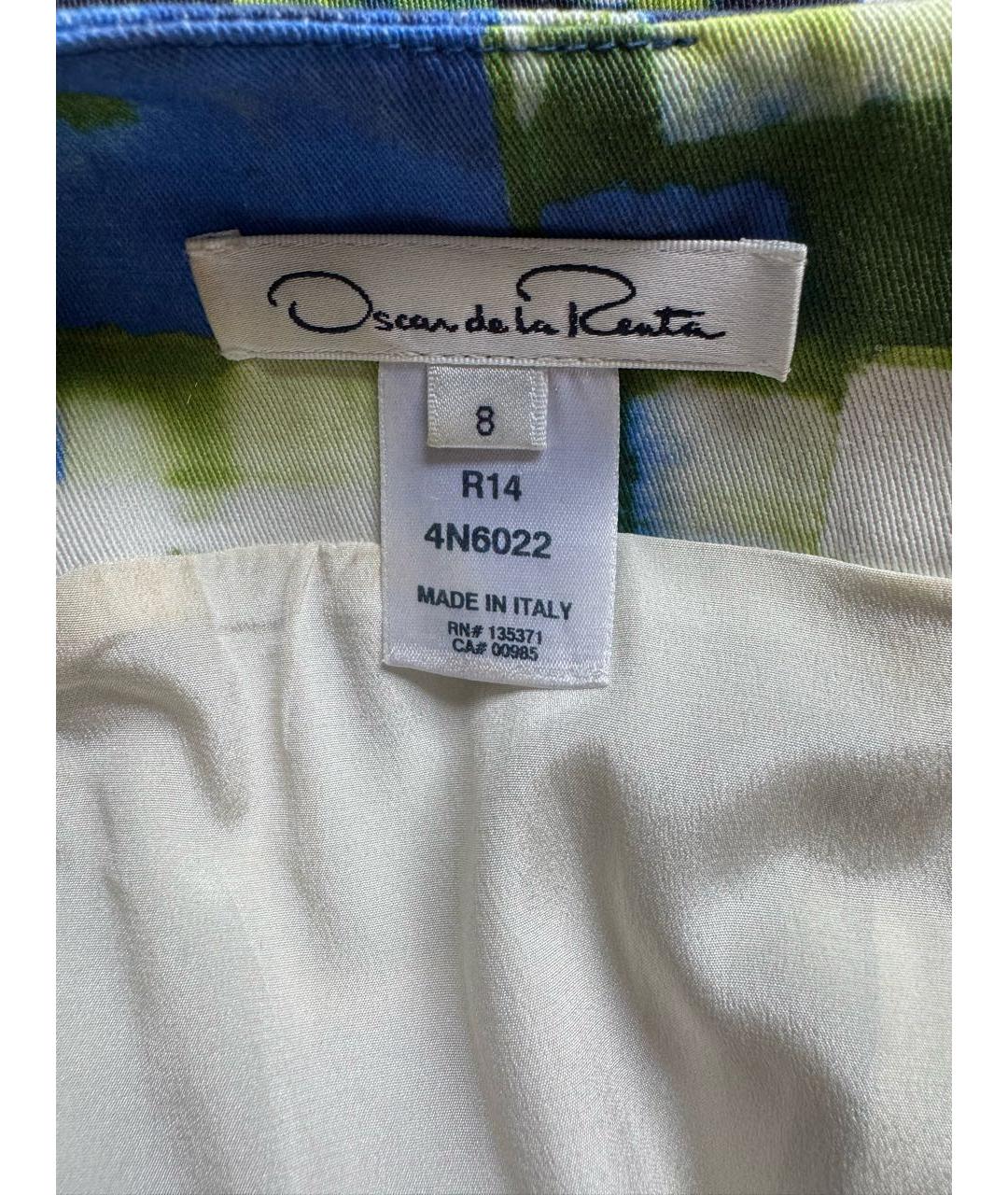 OSCAR DE LA RENTA Мульти хлопковое повседневное платье, фото 3