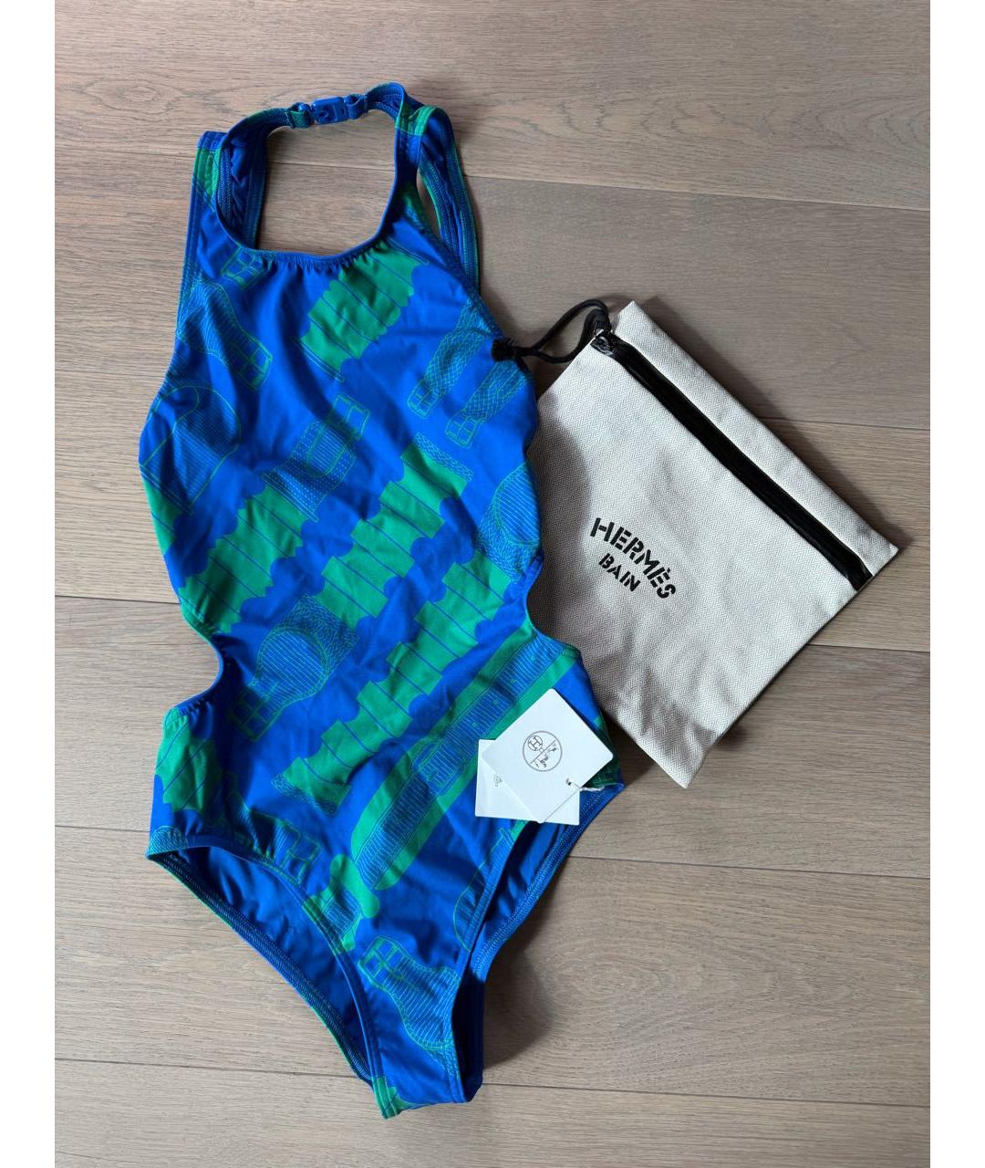 HERMES Синий полиамидовый купальник, фото 2