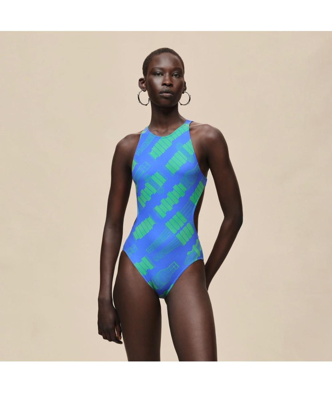 HERMES Синий полиамидовый купальник, фото 3