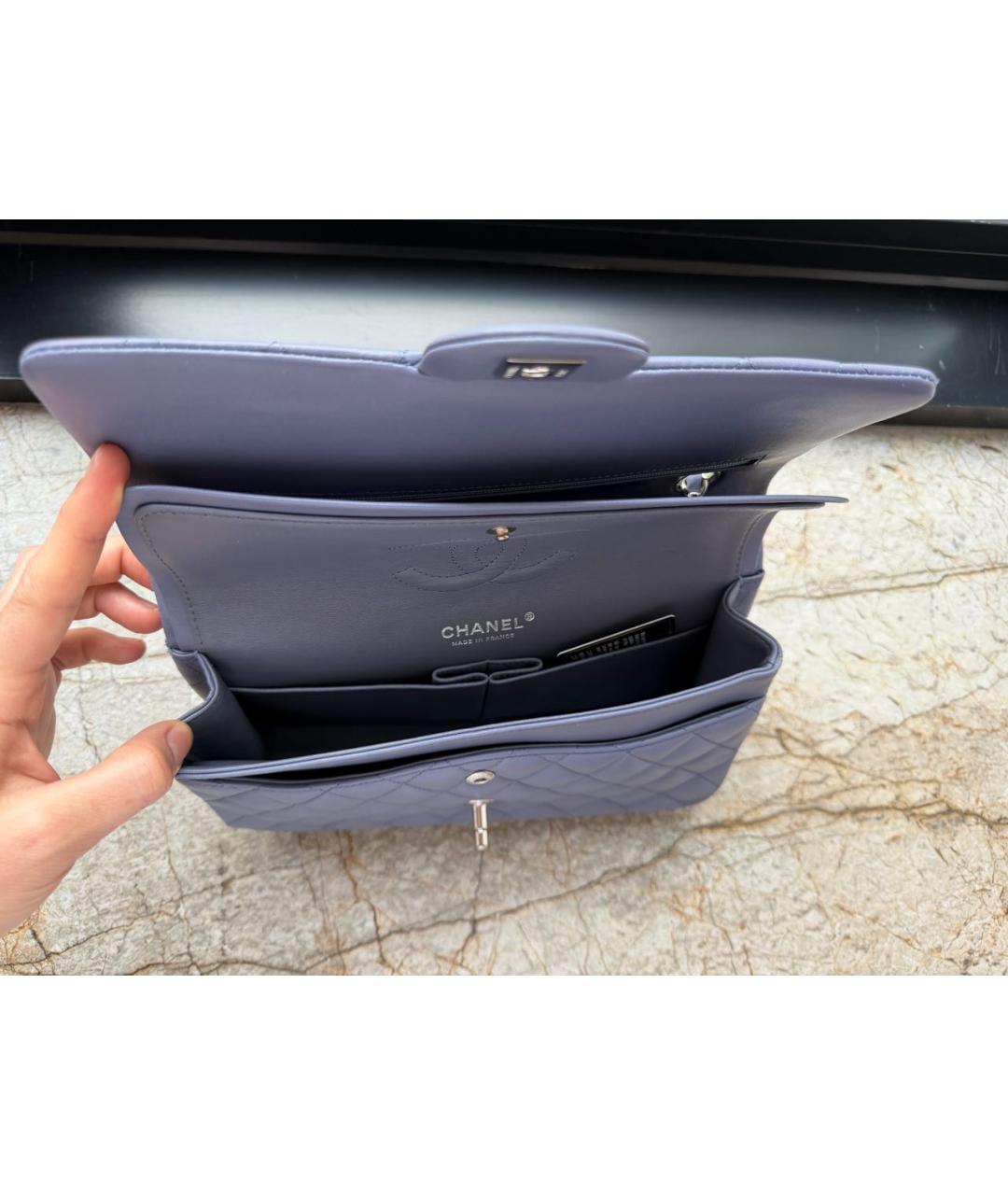 CHANEL Голубая кожаная сумка через плечо, фото 4