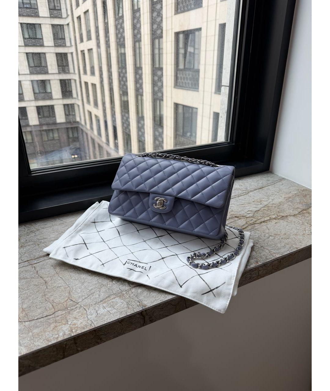CHANEL Голубая кожаная сумка через плечо, фото 2