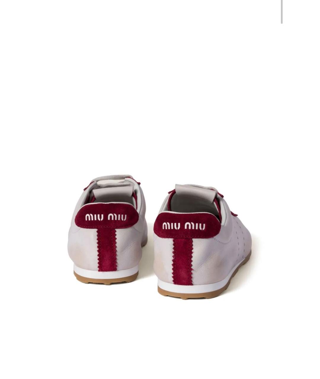 MIU MIU Белые кожаные кроссовки, фото 4