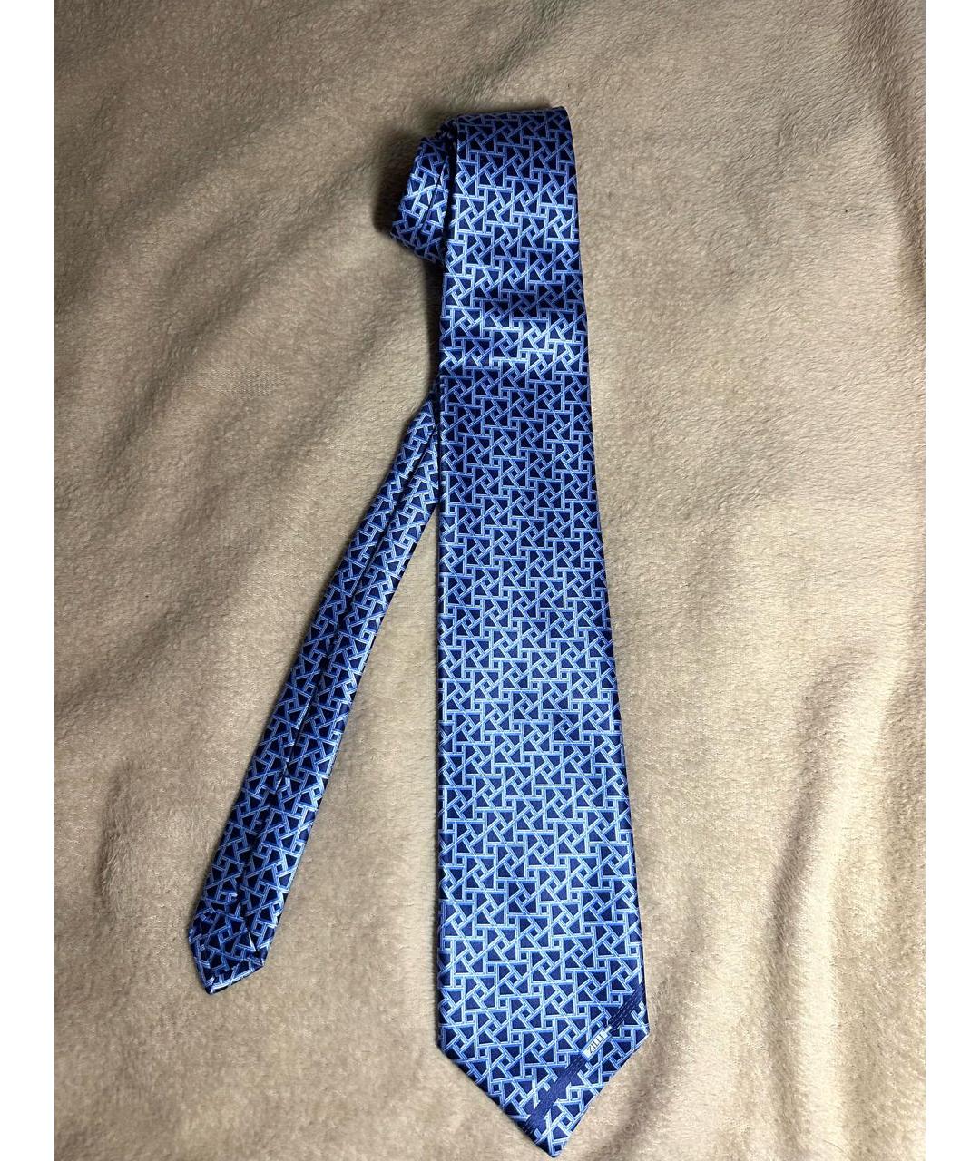 ZILLI Синий шелковый галстук, фото 9