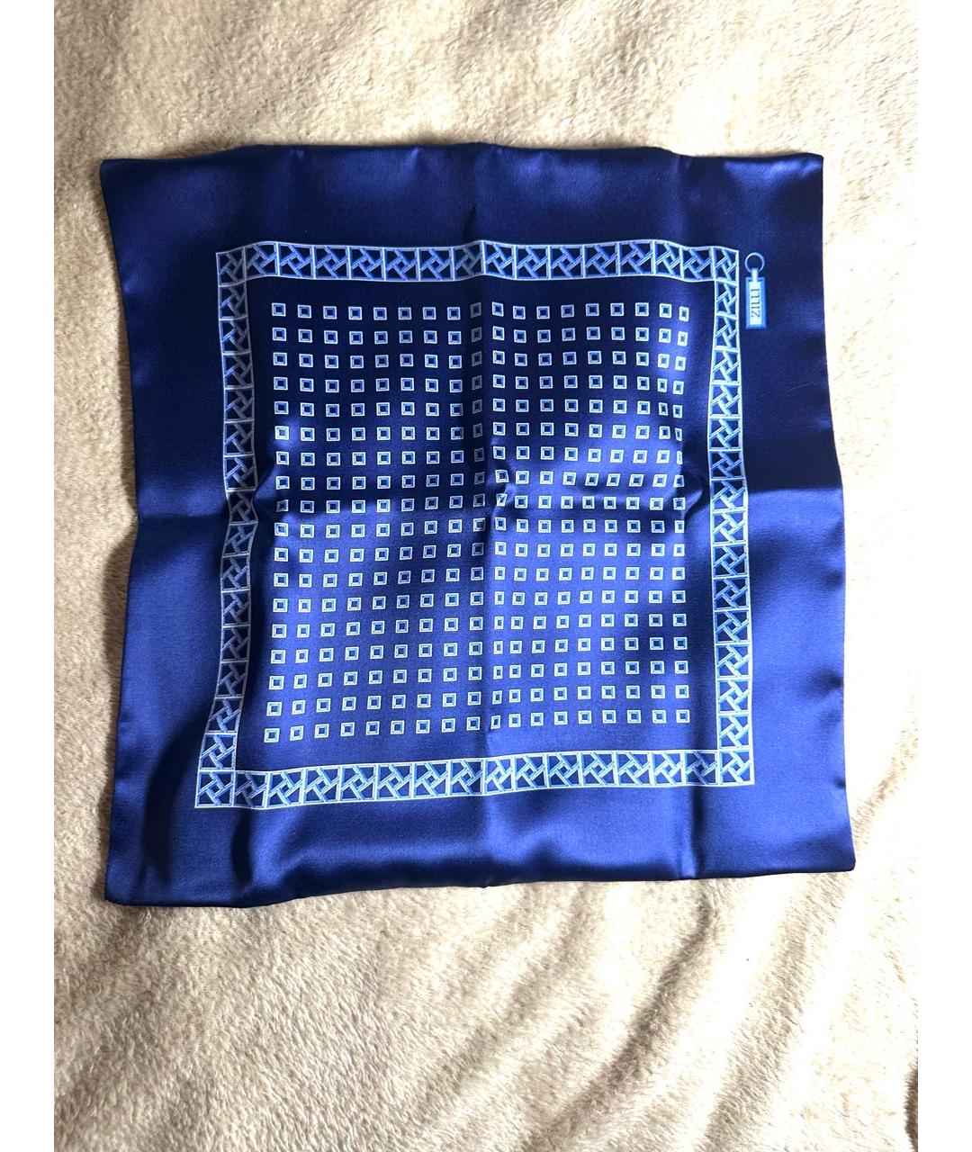 ZILLI Синий шелковый галстук, фото 7