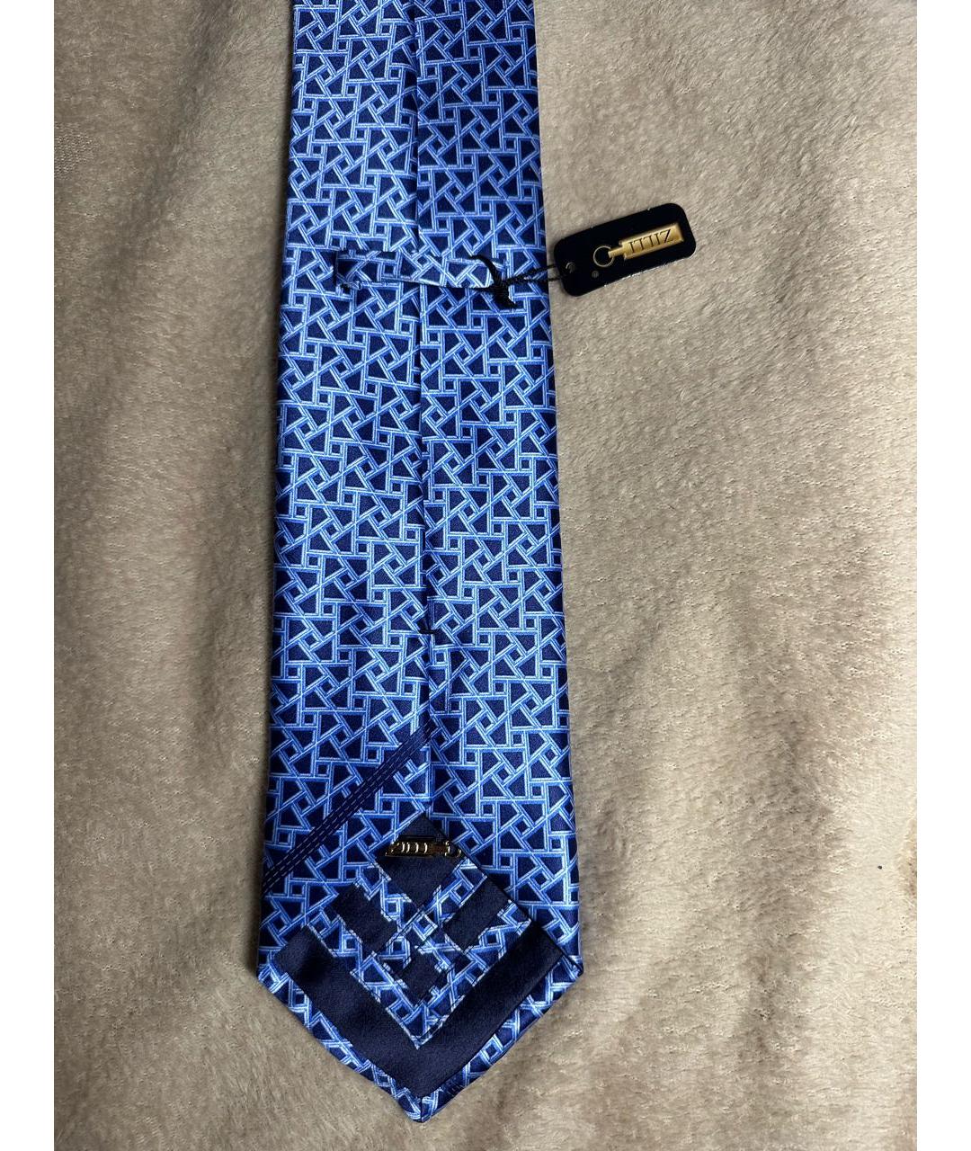 ZILLI Синий шелковый галстук, фото 3