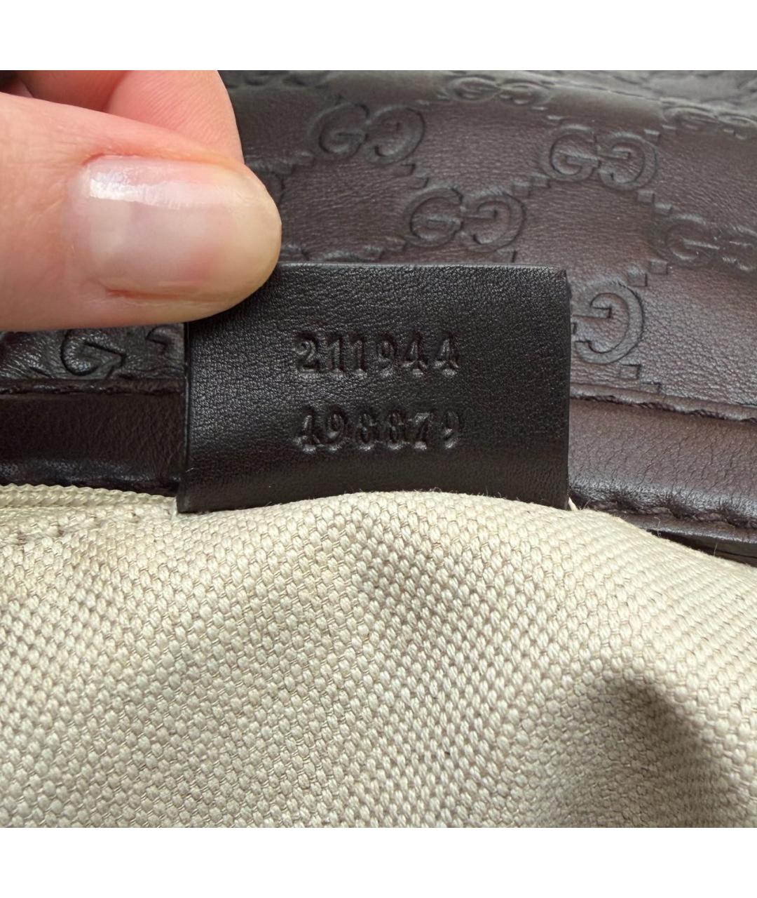 GUCCI Коричневая кожаная сумка тоут, фото 4