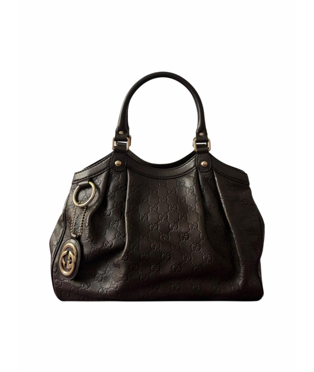 GUCCI Коричневая кожаная сумка тоут, фото 1