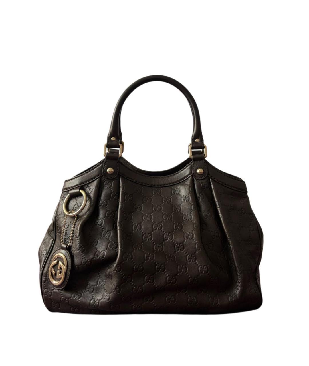 GUCCI Коричневая кожаная сумка тоут, фото 5