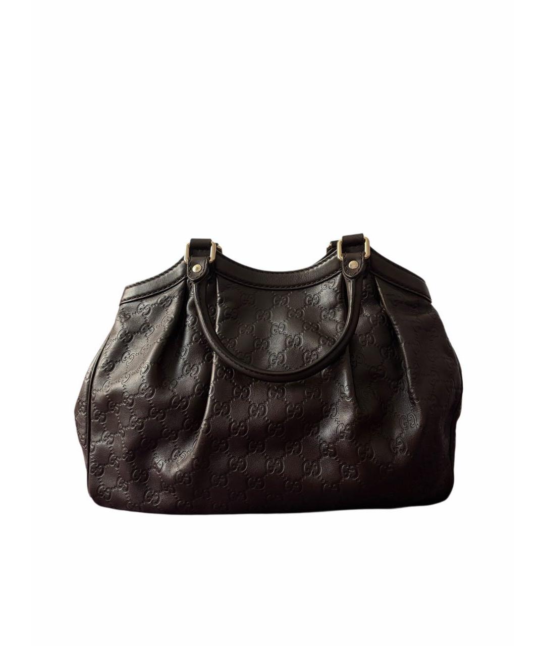 GUCCI Коричневая кожаная сумка тоут, фото 2