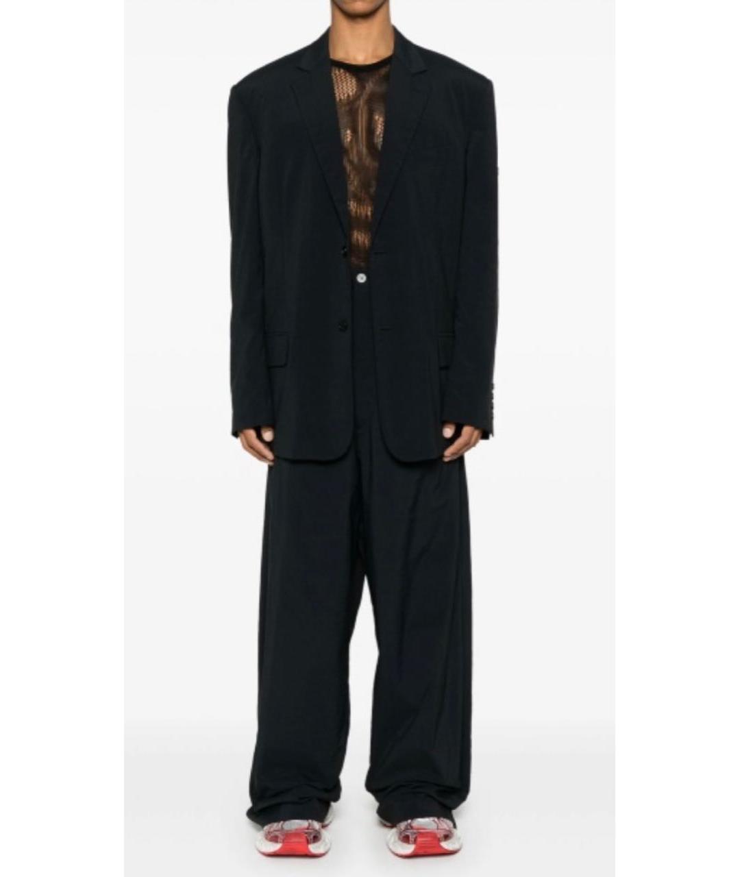 BALENCIAGA Черные вискозные повседневные брюки, фото 2