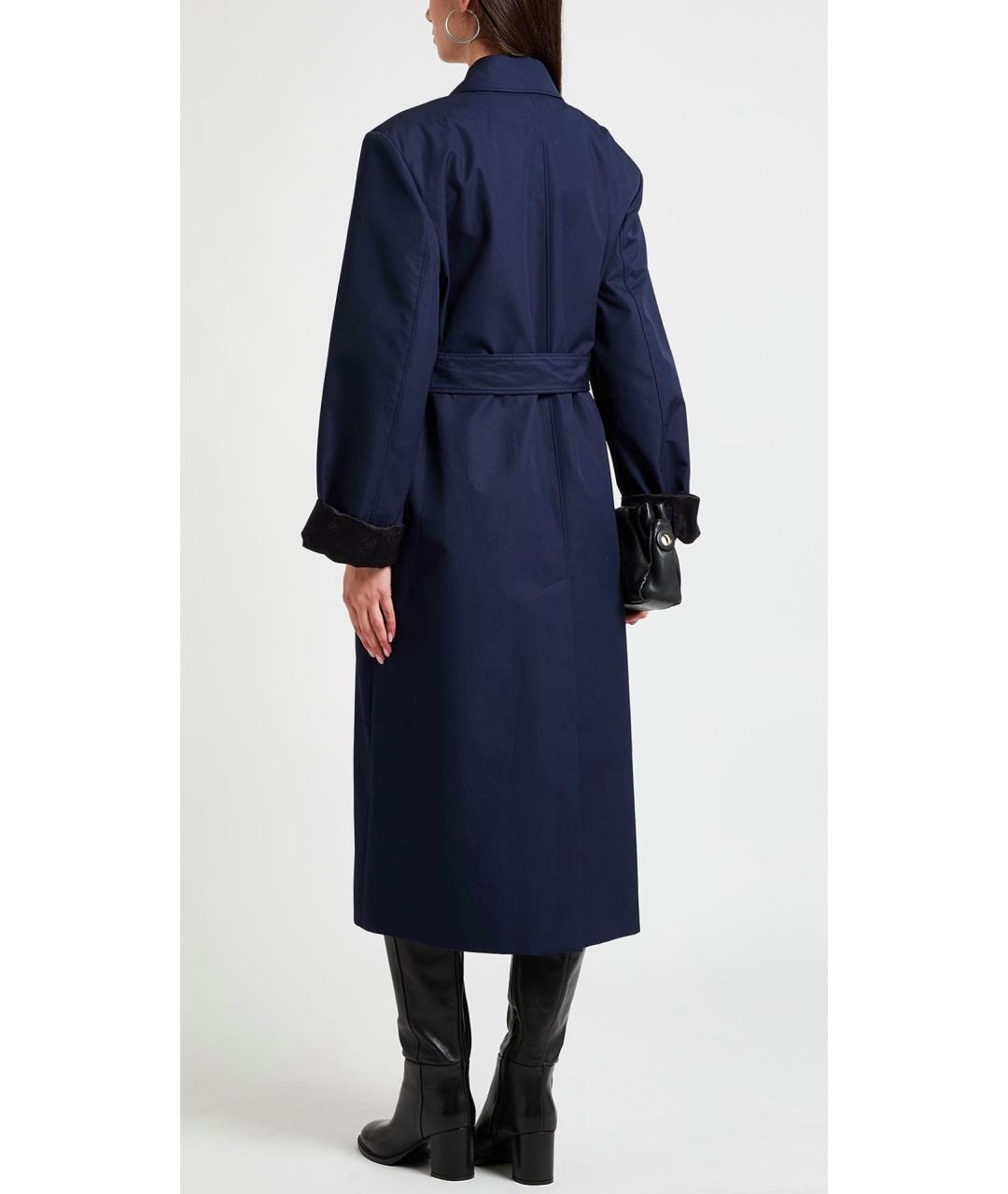 MAGDA BUTRYM Темно-синий хлопковый тренч/плащ, фото 3