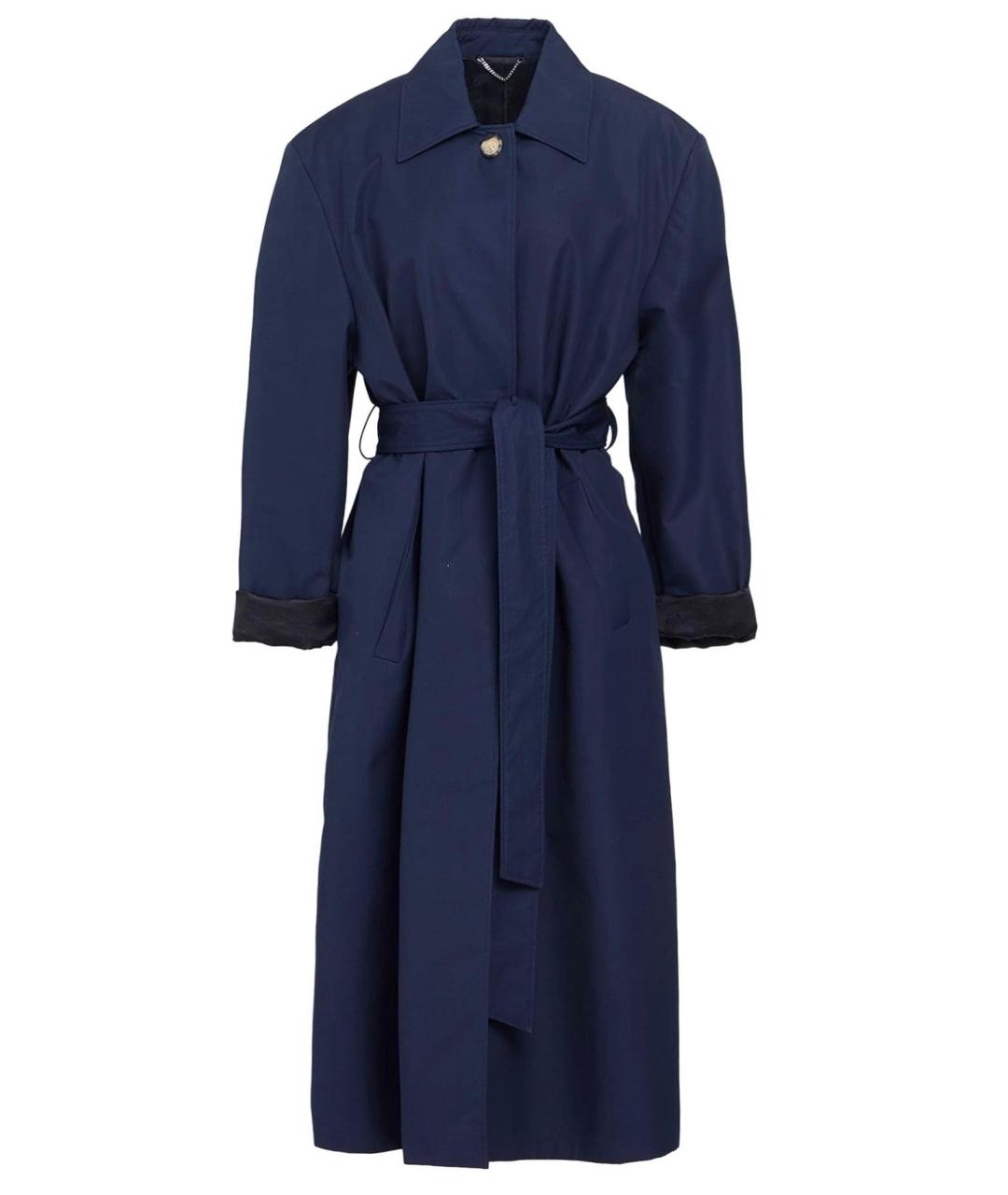 MAGDA BUTRYM Темно-синий хлопковый тренч/плащ, фото 4