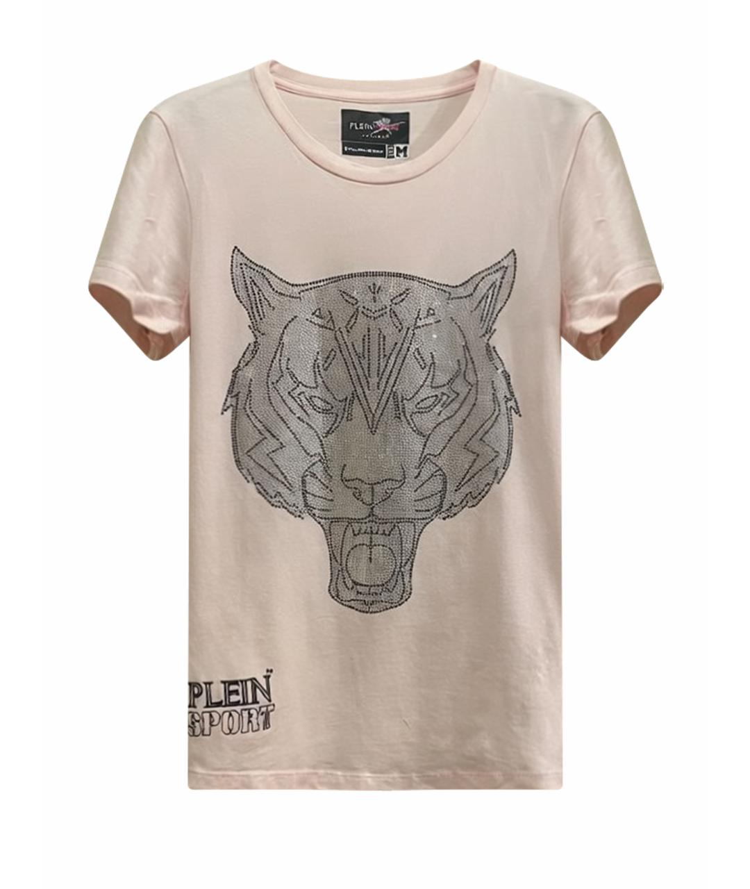 PHILIPP PLEIN Розовая хлопковая футболка, фото 1