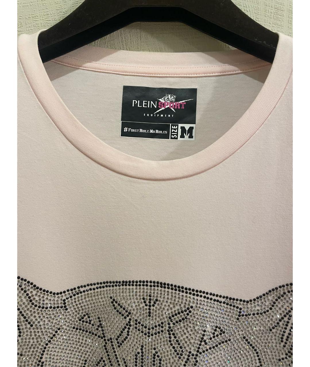 PHILIPP PLEIN Розовая хлопковая футболка, фото 3