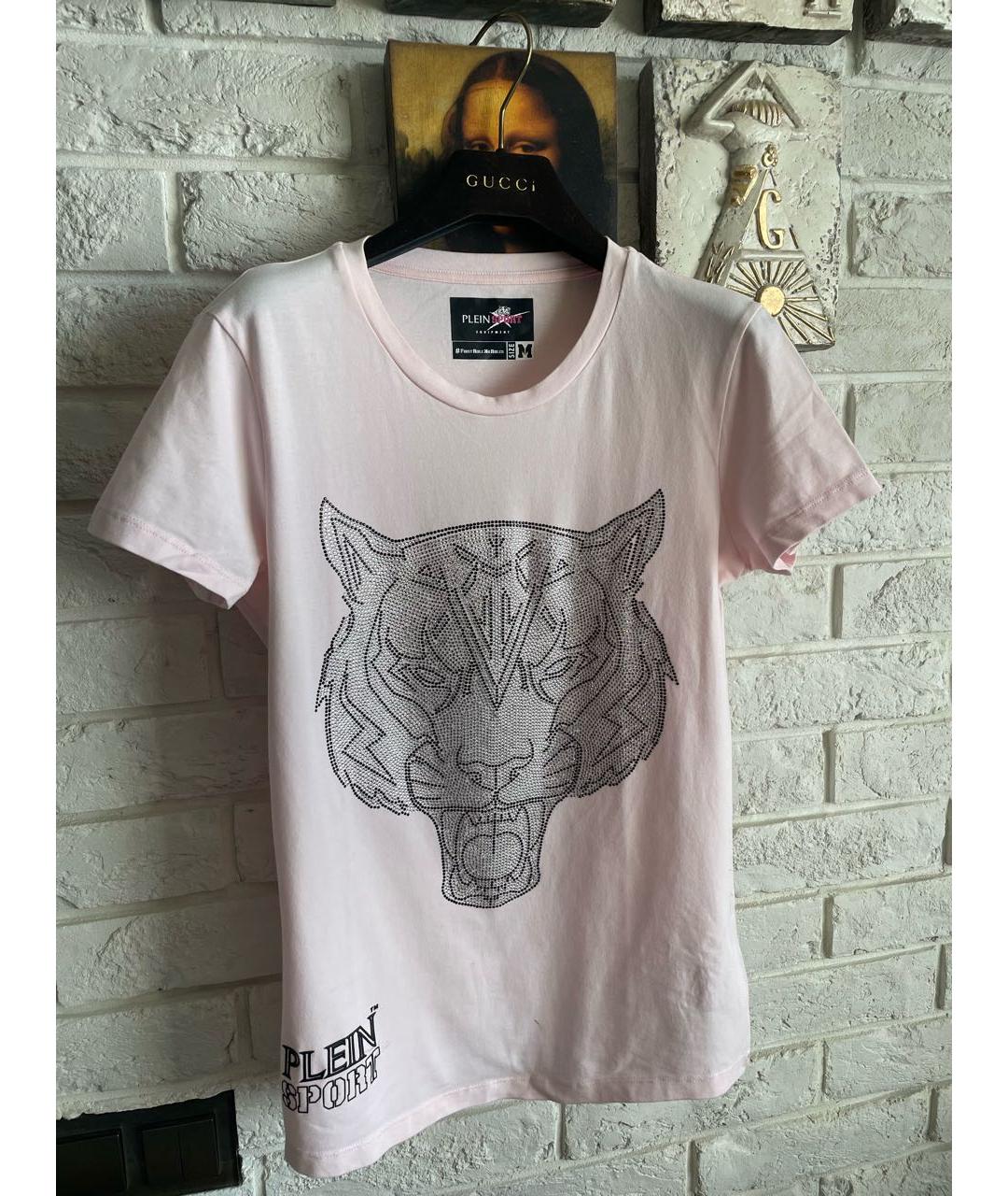 PHILIPP PLEIN Розовая хлопковая футболка, фото 4