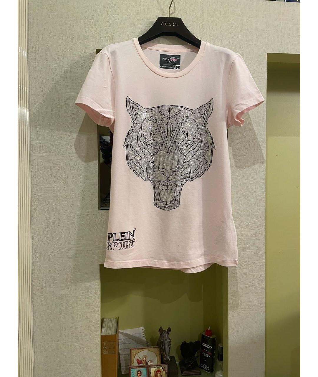 PHILIPP PLEIN Розовая хлопковая футболка, фото 5