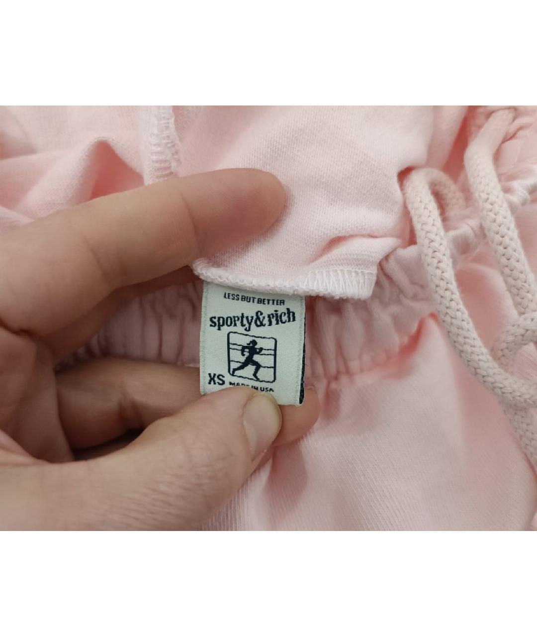 SPORTY AND RICH Розовые хлопковые шорты, фото 3