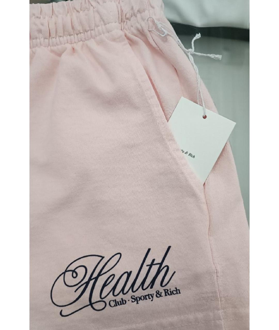 SPORTY AND RICH Розовые хлопковые шорты, фото 4
