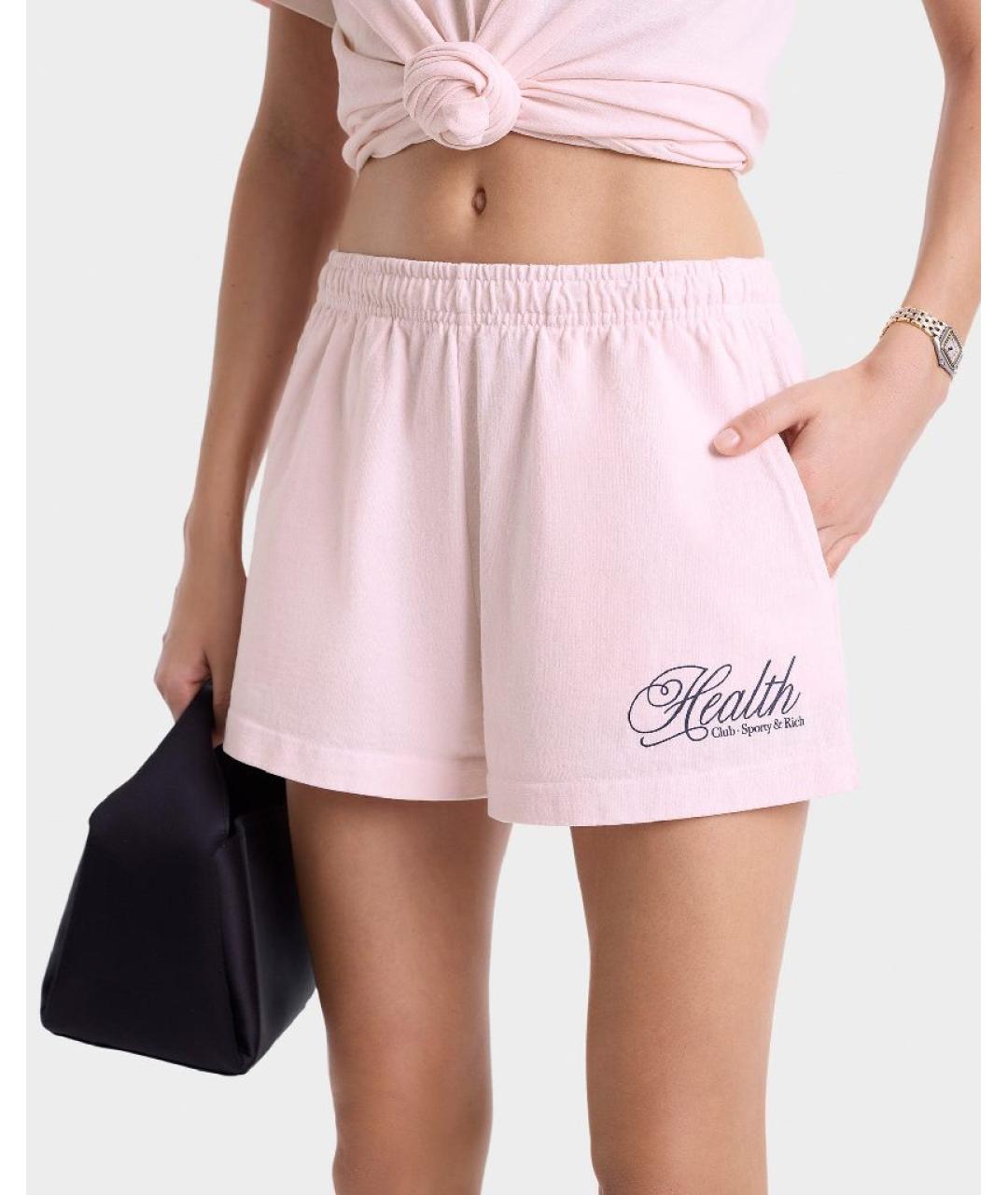 SPORTY AND RICH Розовые хлопковые шорты, фото 6
