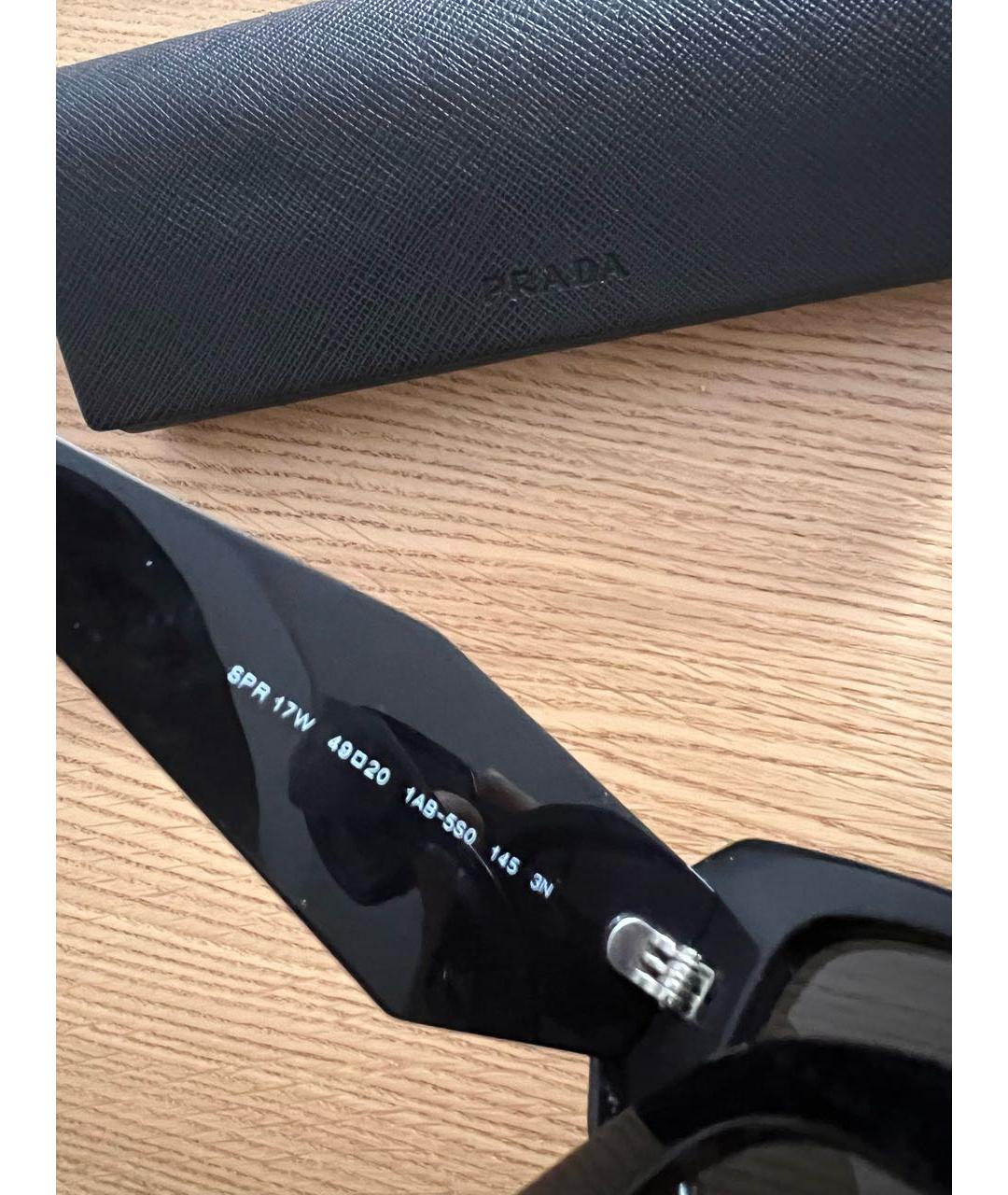 PRADA Черные пластиковые солнцезащитные очки, фото 4