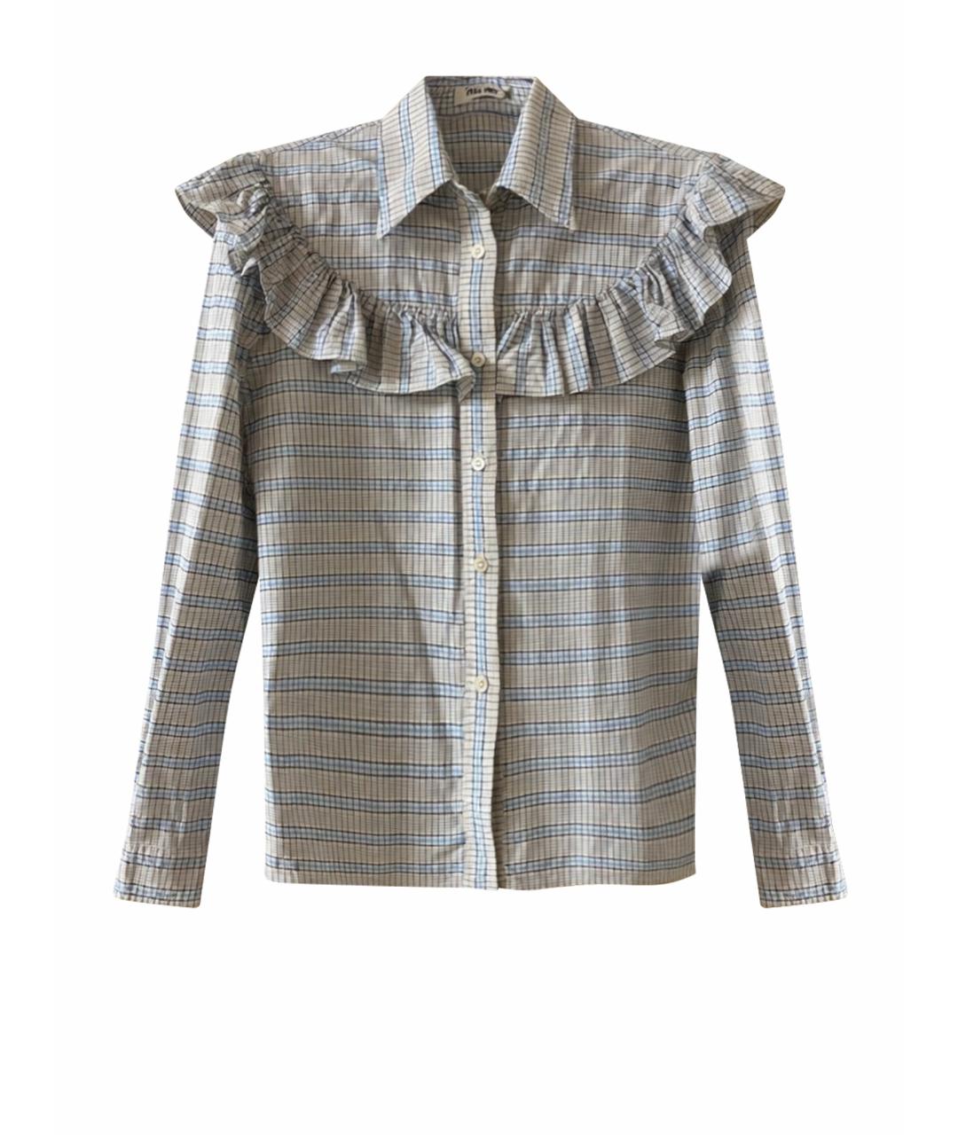 MIU MIU Голубая хлопковая рубашка, фото 1