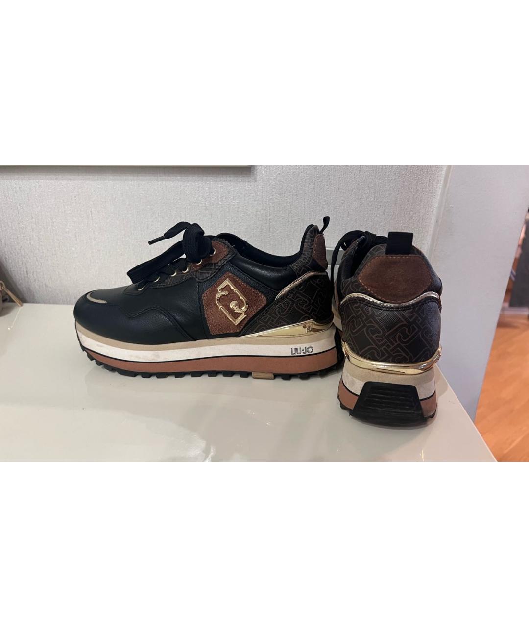 LIU JO Черные кожаные кроссовки, фото 7